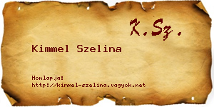 Kimmel Szelina névjegykártya